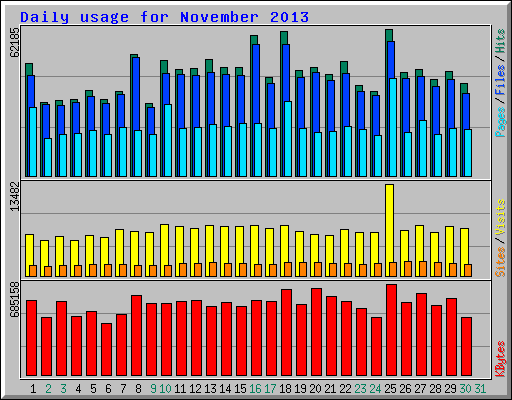 Daily usage for November 2013